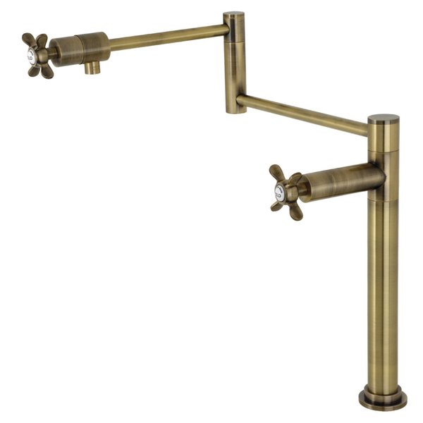 Kingston Brass Deck Mount Pot Filler, Antique Brass KS4703BEX